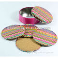 [Advertising gifts]-colorful tinplate cork cup coaster